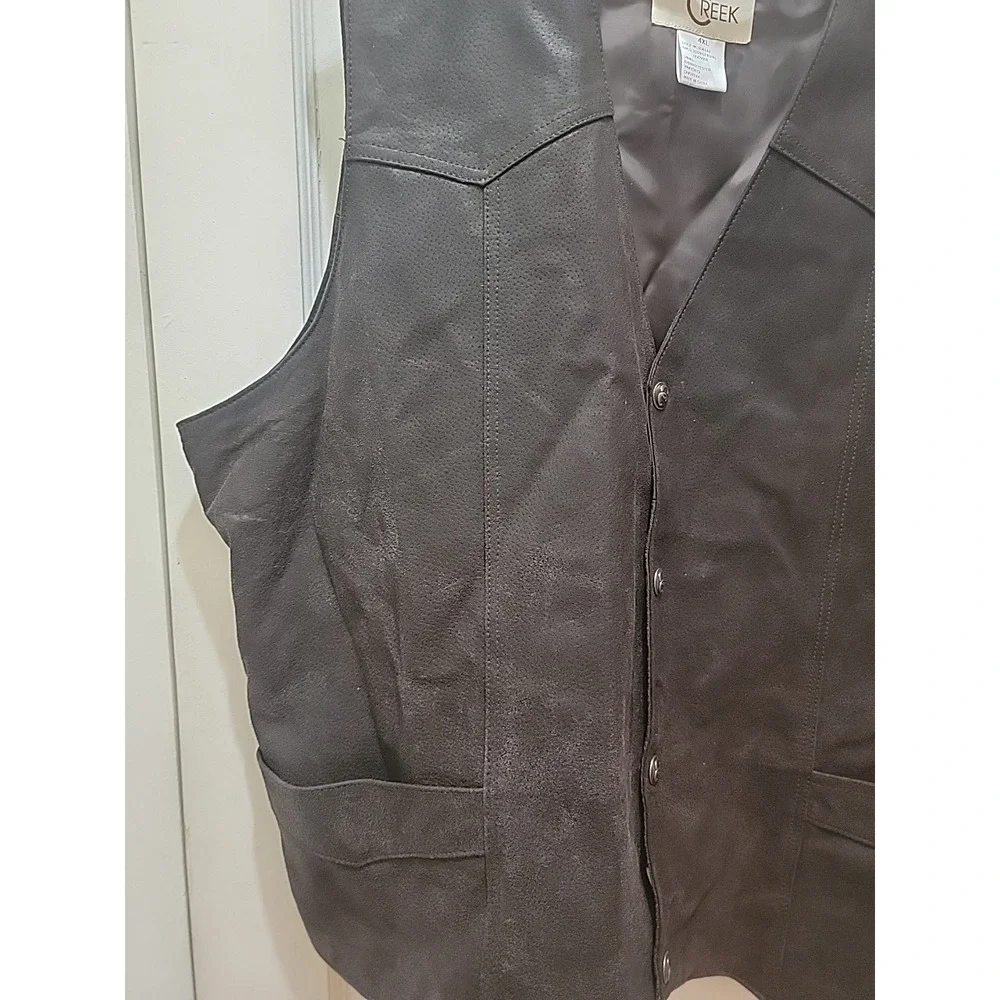 Cripple Creek Mens Vest 4XL Genuine  Leather Western Cowboy Brown New W/O Tags